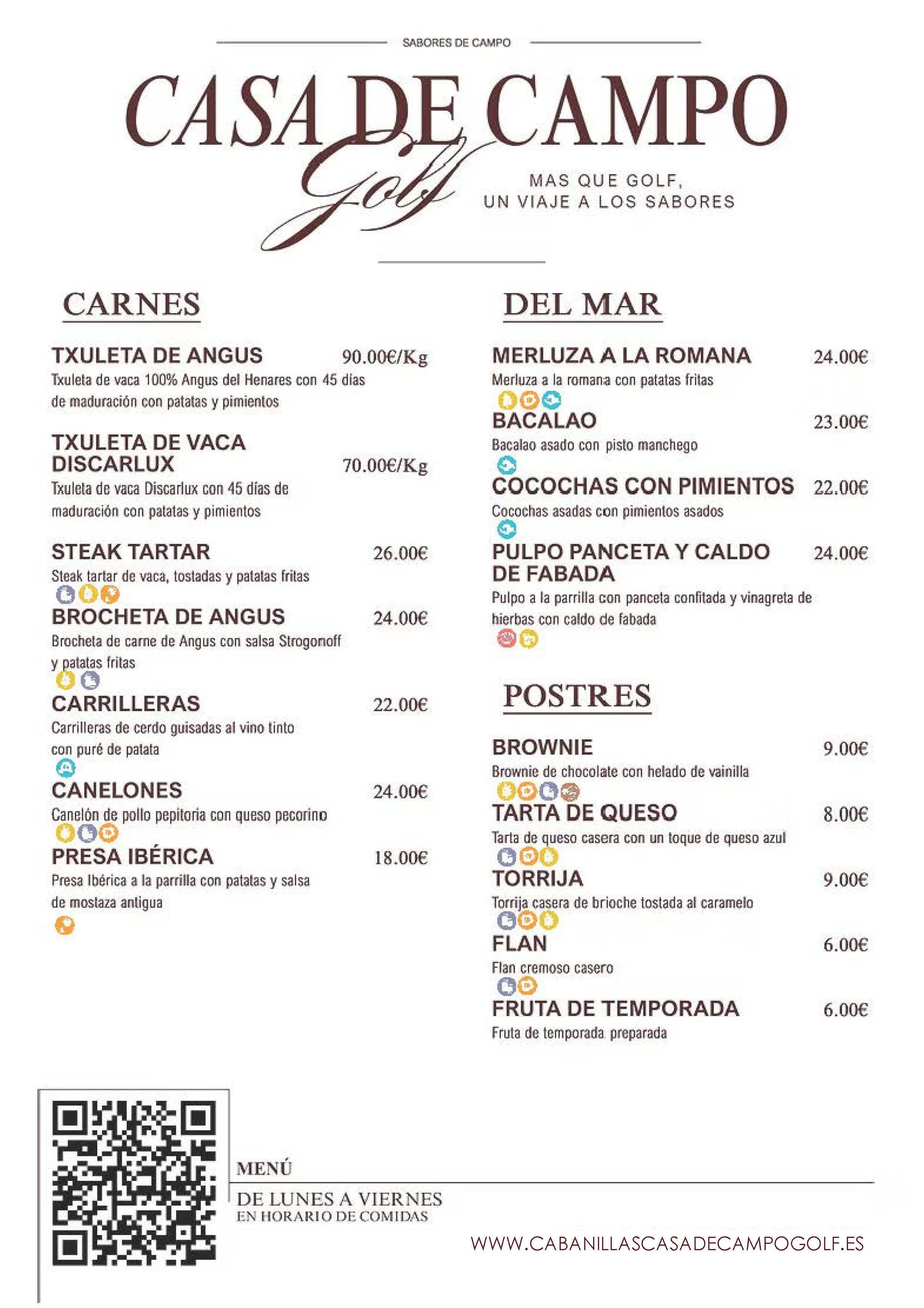 Carta Restaurante Casa de Campo — página 2
